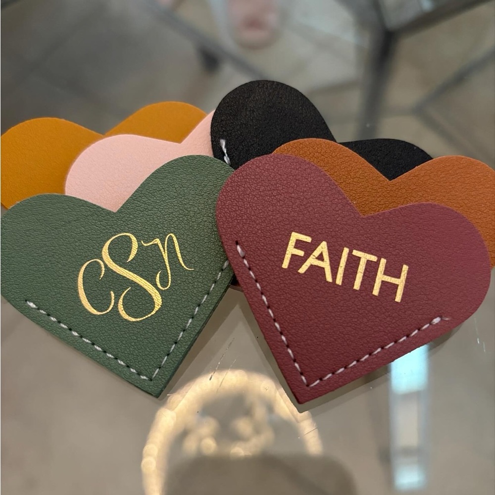 Custom personalized faux leather bookmarks